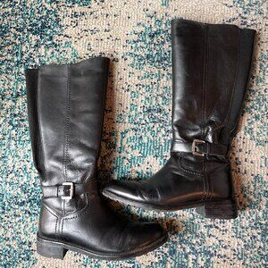 Clark's black knee-high waterproof riding-style boots 6.5